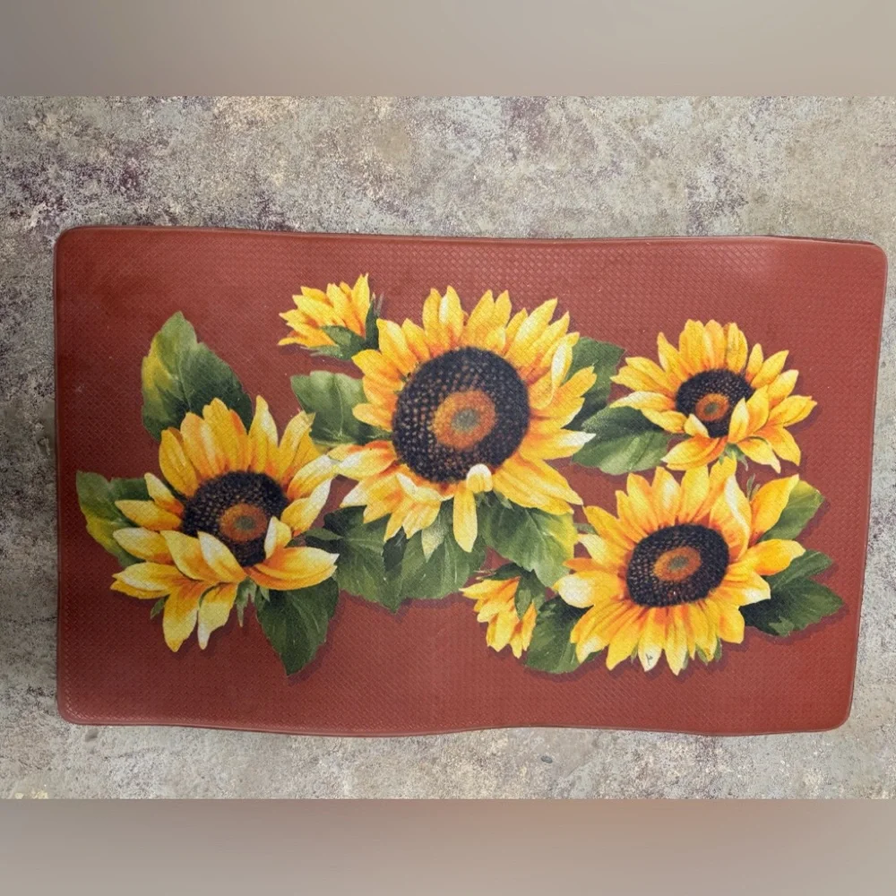 Sunflower Print Rubber Mat